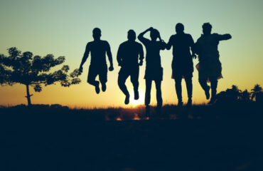 Happy People In Silhouette
