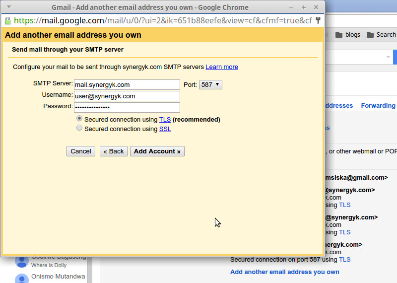 Gmail SMTP