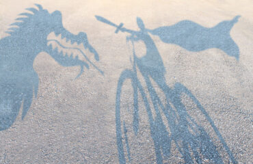 Imagined: Boy On Bike Fighting Fear In The Form Of A Dragon