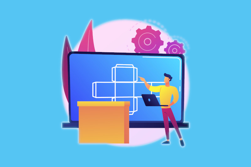 Illustration of Man Working With Software Packages