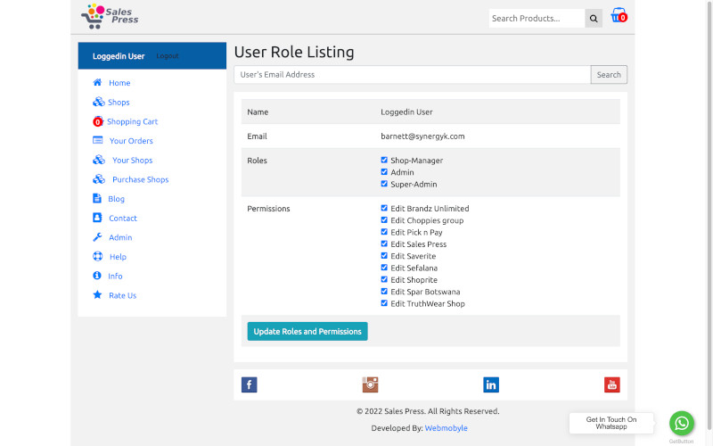 User Roles and Permissions