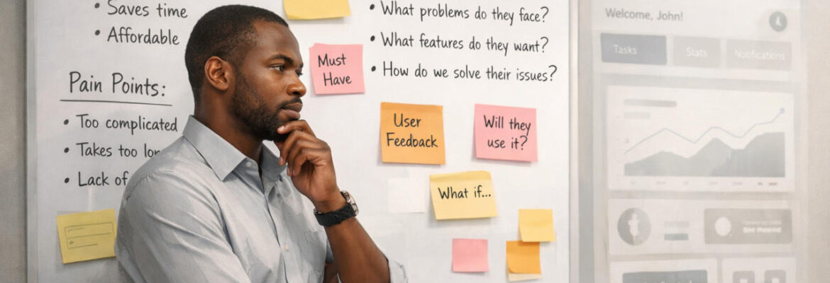 Entrepreneur analysing customer feedback data