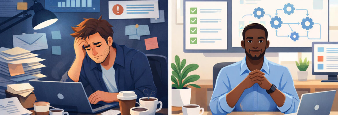 Workplace contrasts-stress vs calm