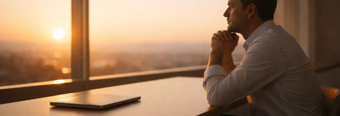 Contemplative morning at the office