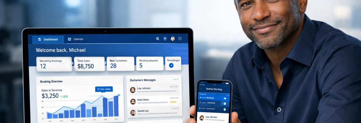 Businessman reviewing analytics in office