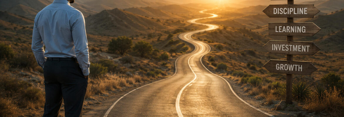 Solo traveller on the winding road