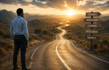 Solo traveller on the winding road