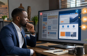 Business Owner Compares Outdated and Modern Websites