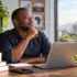 Thoughtful Entrepreneur at Home Desk