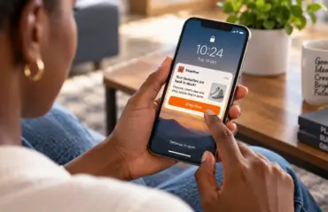 ShopNow Notification in a Cosy Living Room